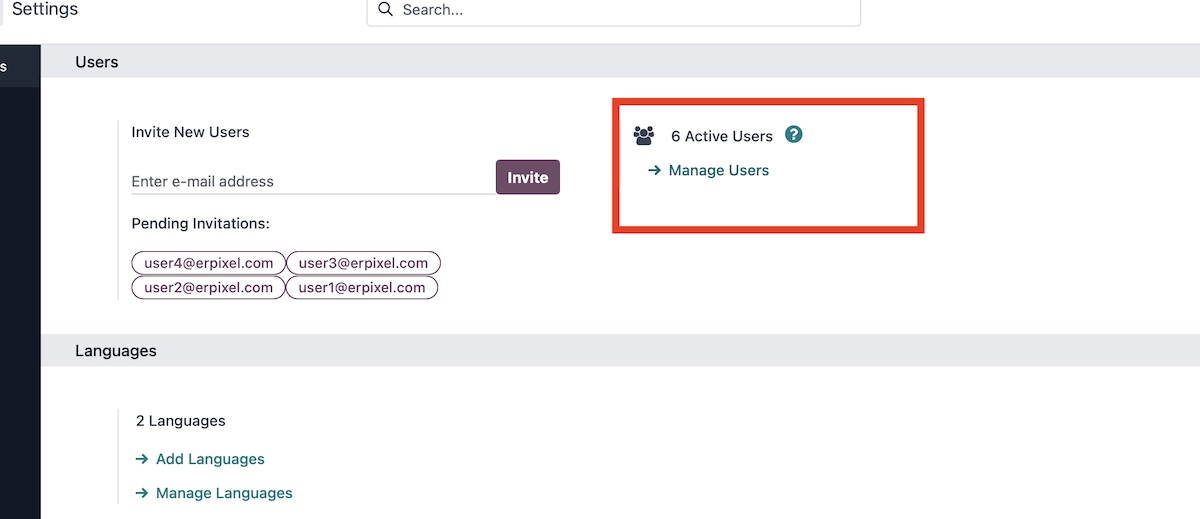 Управление пользователями Odoo